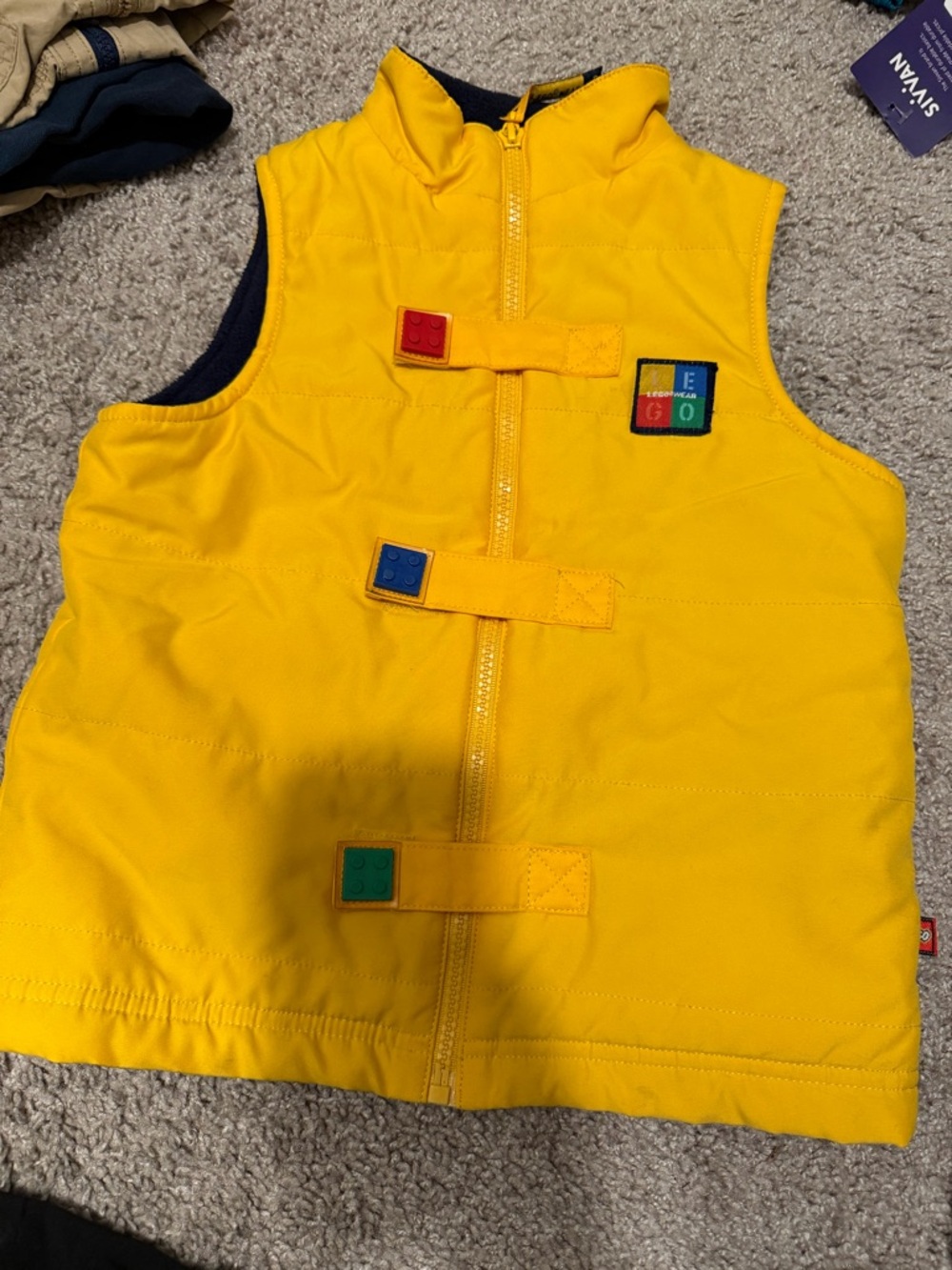 LEGO Yellow Puffer Vest with Color Block Accents- 3T